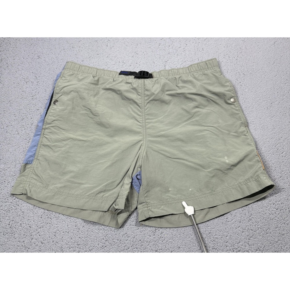 Teva Swim Trunks Shorts Mens Medium Green Colorblock Mesh Lined Nylon Quick Dry